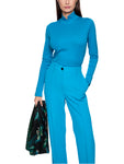 Mystic Plumage Turquoise Cotton Long Sleeve Polo Top <span>ZC48.05 J14<span>