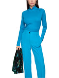 Mystic Plumage Turquoise Cotton Long Sleeve Polo Top <span>ZC48.05 J14<span>