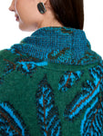 Mystic Plumage Long Knit Feather Print Coat <span>ZC11.16M63<span>