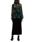 Mystic Plumage Feather Print Chiffon Blouse <span>ZC51.32W82<span>