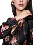 Feminine Rigour Silk Leaf Print Dress <span>ZC21.10W28<span>