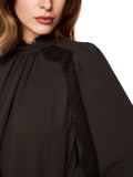 Fading Flowers Brown Lace Trim Blouse <span>BC51.18W90<span>