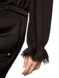 Fading Flowers Brown Lace Trim Blouse <span>BC51.18W90<span>