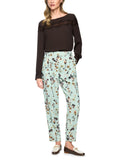 Fading Flowers Brown Lace Trim Top <span>BC51.22W90<span>