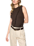 Fading Flowers Brown Frill Top <span>BC61.04M23<span>