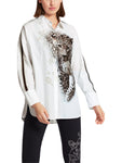 Leopard Design Oversize Cotton Shirt <span>WC51.13 W09<span>