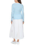 Salty Breeze Long Sleeve Stripe Top With 1/4 Zip Detail <span>AS48.42J90<span>