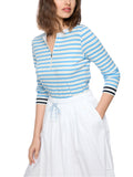 Salty Breeze Long Sleeve Stripe Top With 1/4 Zip Detail <span>AS48.42J90<span>