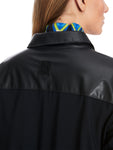 Navy Jersey Jacket With Faux Leather Trim <span>XS31.09J29<span>