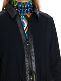 Navy Jersey Jacket With Faux Leather Trim <span>XS31.09J29<span>