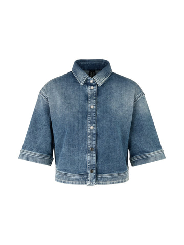 Logomania Short Sleeve Box Style Denim Jacket <span>ZS51.12D03<span>