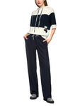 Logomania Wool Stripe Short Sleeve Hoody <span>ZS41.06M52<span>