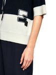 Logomania Wool Stripe Short Sleeve Hoody <span>ZS41.06M52<span>