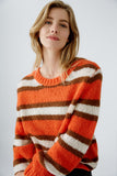 Orange Stripe Chunky Knit Sweater <span>89937<span>