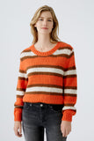 Orange Stripe Chunky Knit Sweater <span>89937<span>