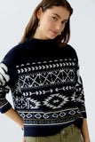 Rodeo Romance Intarsia Navy Sweater <span>94309<span>
