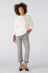 Viscose Crew Neck Sweater  With Print Sleeve Detail <span>89584<span>