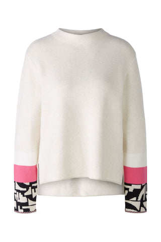 Viscose Crew Neck Sweater  With Print Sleeve Detail <span>89584<span>