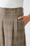 Caramel Wide Leg Check Trousers <span>89780<span>