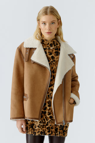 Autumn Checklist Faux Sheepskin Jacket <span>86733<span>