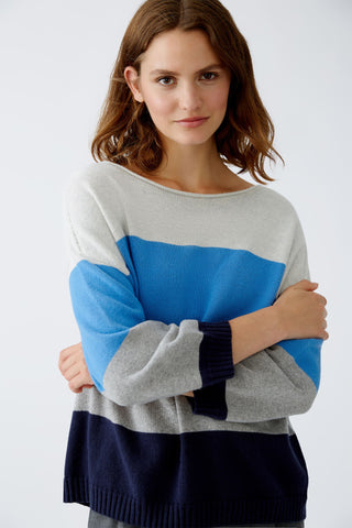 Blue Striped Relaxed Sweater <span>90175<span>