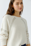 Rodeo Romance Ivory Stud Sweater <span>86061<span>