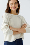 Rodeo Romance Ivory Stud Sweater <span>86061<span>