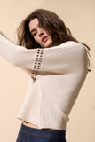Rodeo Romance Ivory Stud Sweater <span>86061<span>