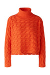 Orange High Roll Neck Short Sweater <span>91595<span>