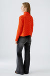 Orange High Roll Neck Short Sweater <span>91595<span>