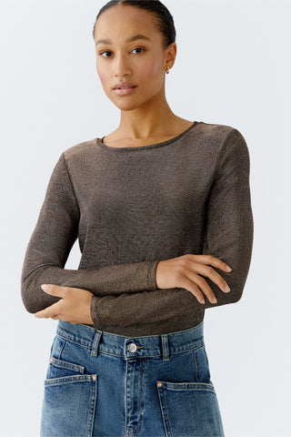 Cafe Rouge Coffee Lurex Top <span>94555<span>