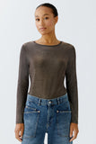 Cafe Rouge Coffee Lurex Top <span>94555<span>