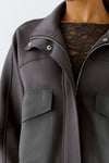 Cafe Rouge Slate Grey Jersey Bomber Jacket <span>94779<span>