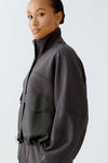 Cafe Rouge Slate Grey Jersey Bomber Jacket <span>94779<span>