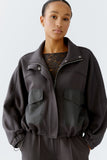 Cafe Rouge Slate Grey Jersey Bomber Jacket <span>94779<span>