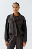 Cafe Rouge Slate Grey Jersey Bomber Jacket <span>94779<span>