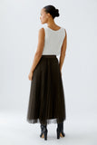 Cafe Rouge Coffee Lurex Mesh Skirt <span>95399<span>