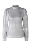 Amazing Greys Silver Metallic Jersey Crew Neck Top <span>89506<span>