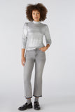 Amazing Greys Silver Metallic Jersey Crew Neck Top <span>89506<span>