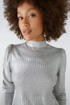 Amazing Greys Silver Metallic Jersey Crew Neck Top <span>89506<span>