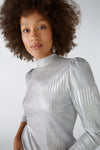 Amazing Greys Silver Metallic Jersey Crew Neck Top <span>89506<span>