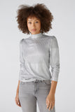 Amazing Greys Silver Metallic Jersey Crew Neck Top <span>89506<span>