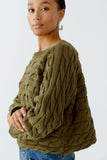 Rodeo Romance Olive Cable Knit Sweater <span>94609<span>