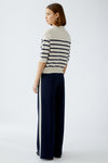 Navy Stripe Short Sleeve Sweater <span>91933<span>