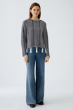 Navy/Ivory Chevron Design Tassle Sweater <span>91935<span>