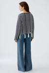 Navy/Ivory Chevron Design Tassle Sweater <span>91935<span>