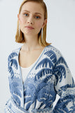 Palm Print Lurex Knit Longline Jacket <span>93034<span>