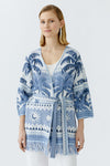 Palm Print Lurex Knit Longline Jacket <span>93034<span>