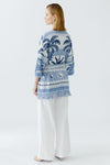 Palm Print Lurex Knit Longline Jacket <span>93034<span>