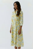 Capri Calling April Lemon Print Cotton Dress <span>97174<span>